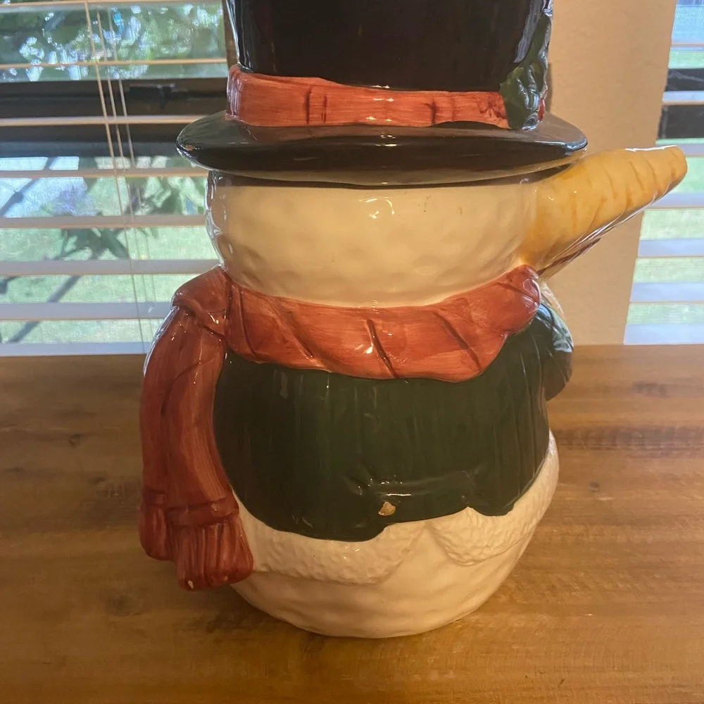 Figural Christmas Snowman Cookie Jar
